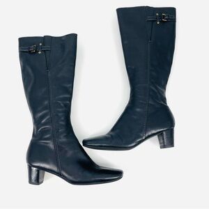✨Ecco Knee-High Soft Leather Boots Adjustable Size 39 Comfort Staple Fall Winter